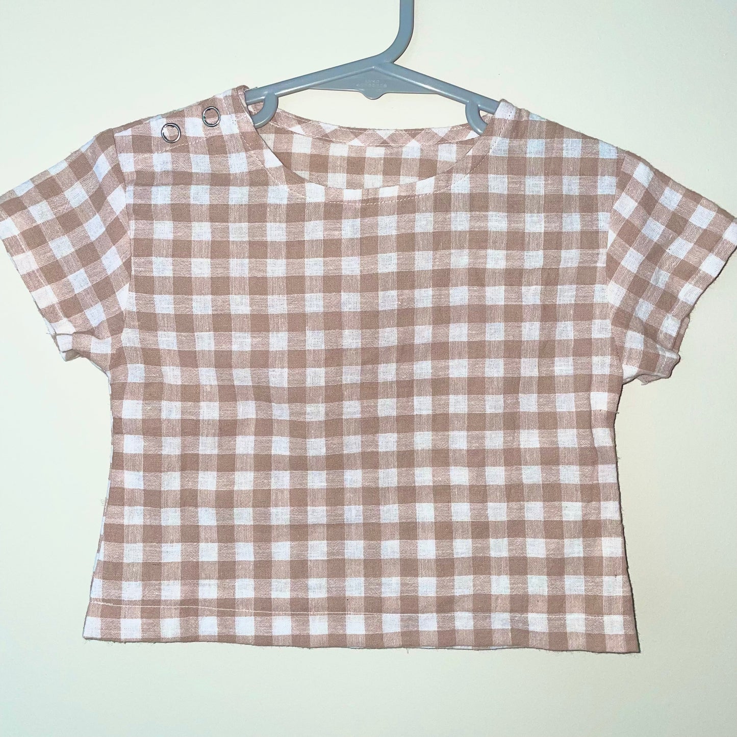 Cotton tee | dusty rose gingham